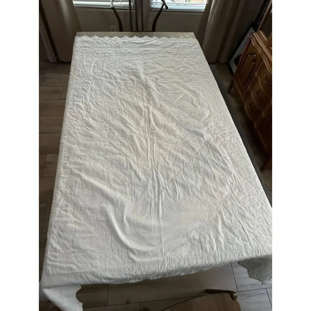 Around the World Grandmacore Handmade Lavender and Green Twin Quilt